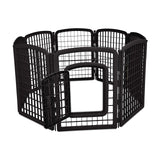 8-Panel Plastic Pet Playpen - Black