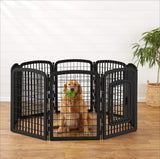 8-Panel Plastic Pet Playpen - Black